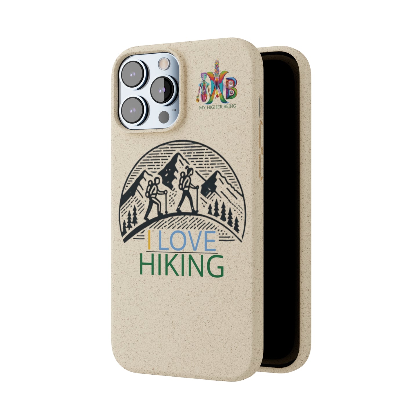 'I Love Hiking'_Plastic Free Biodegradable Phone Case