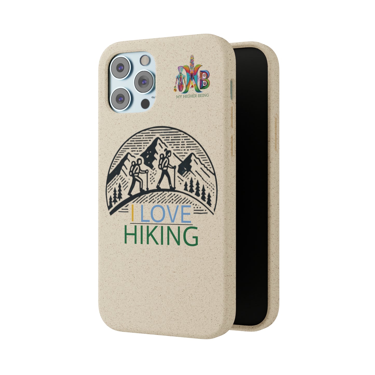 'I Love Hiking'_Plastic Free Biodegradable Phone Case
