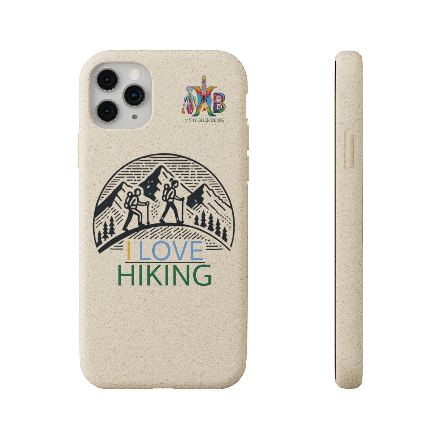 'I Love Hiking'_Plastic Free Biodegradable Phone Case