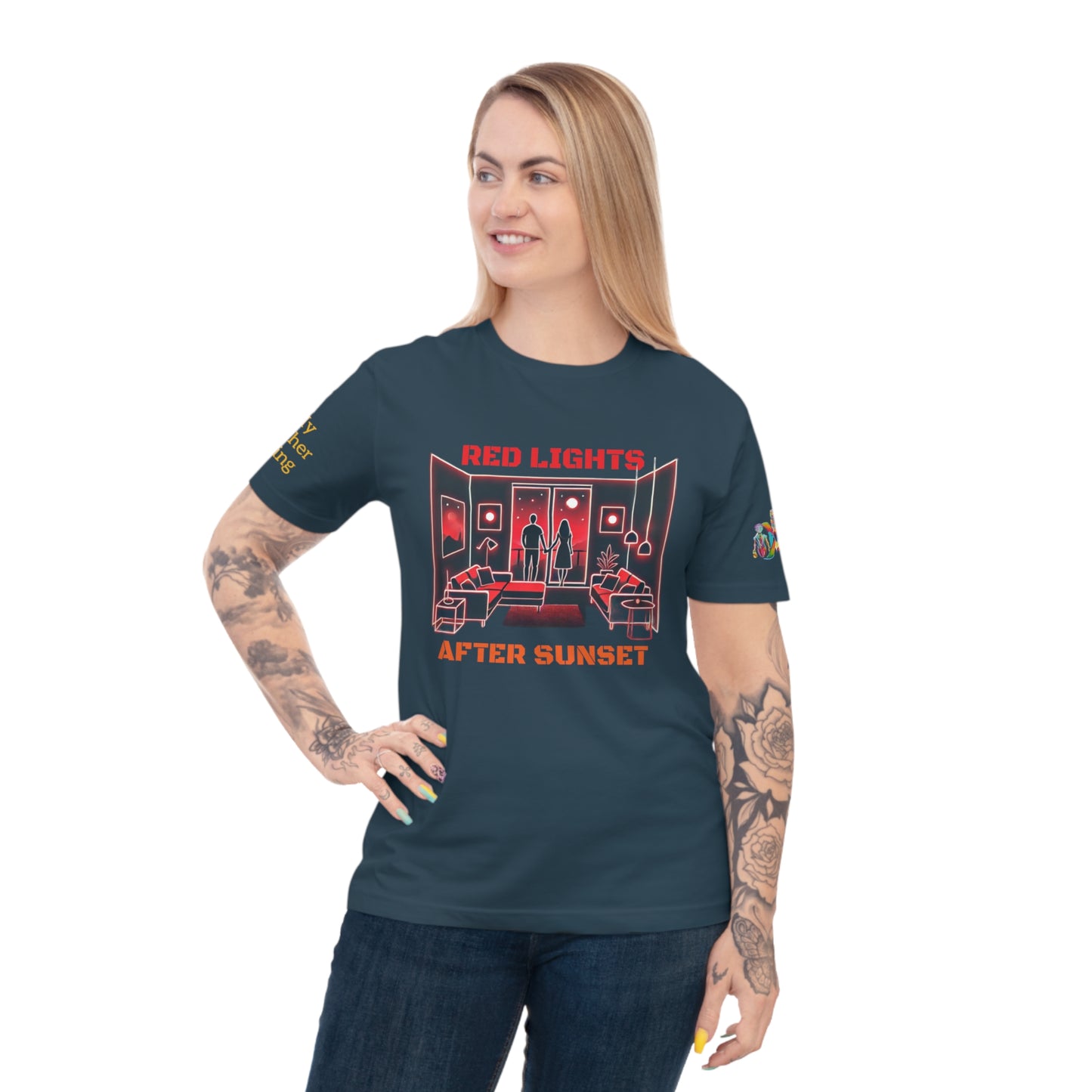 'Red Lights After Sunset' (MHB EDITION)_100% Organic Cotton T-Shirt