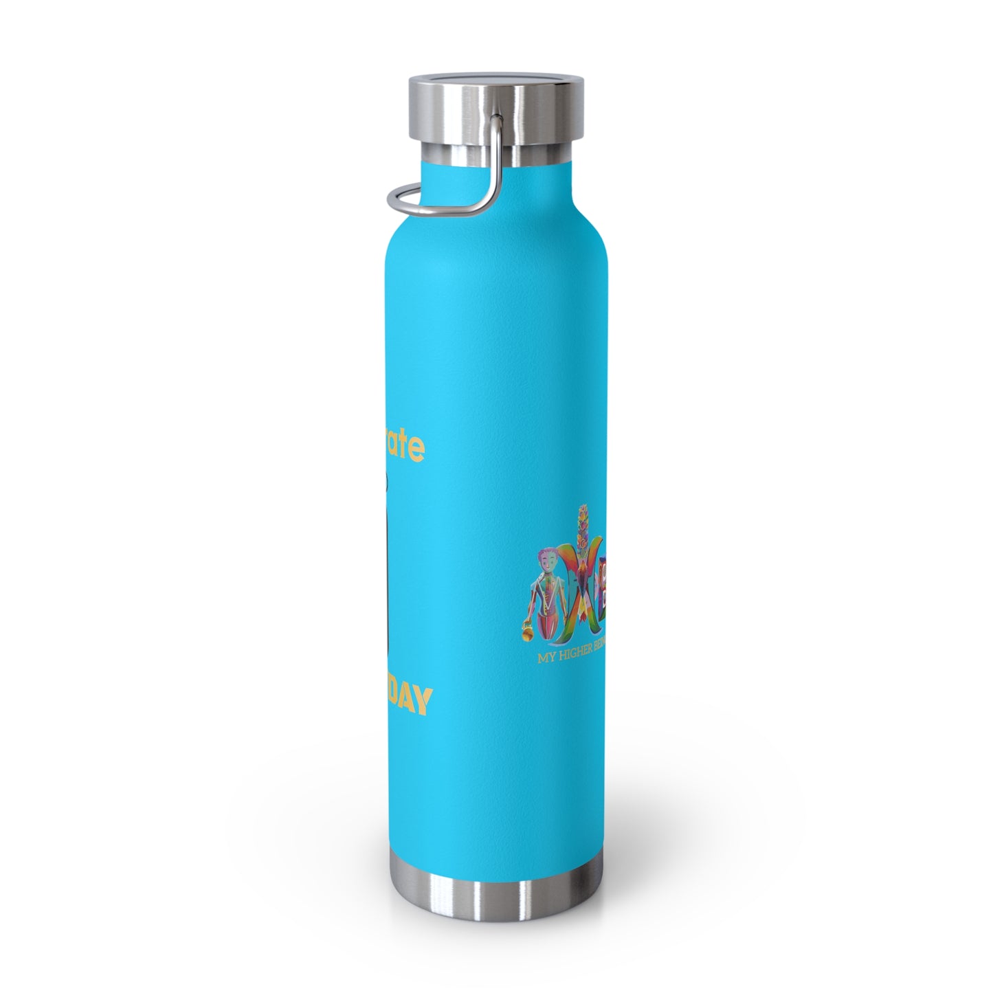 'I Hydrate 91 OZ/DAY'_Copper Vacuum Insulated Bottle, 22oz