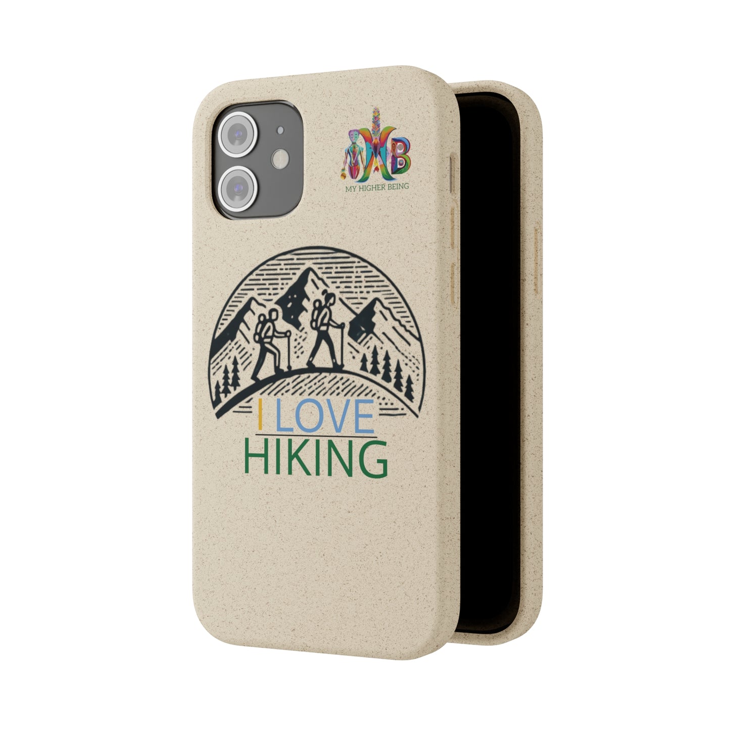 'I Love Hiking'_Plastic Free Biodegradable Phone Case