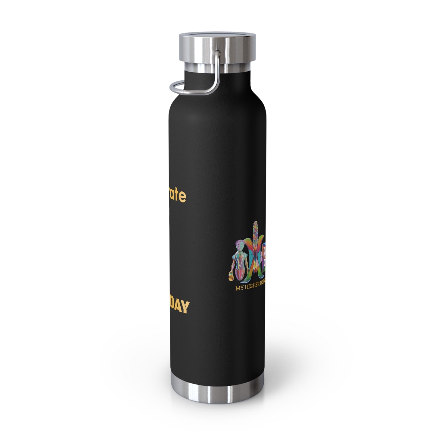 'I Hydrate 91 OZ/DAY'_Copper Vacuum Insulated Bottle, 22oz