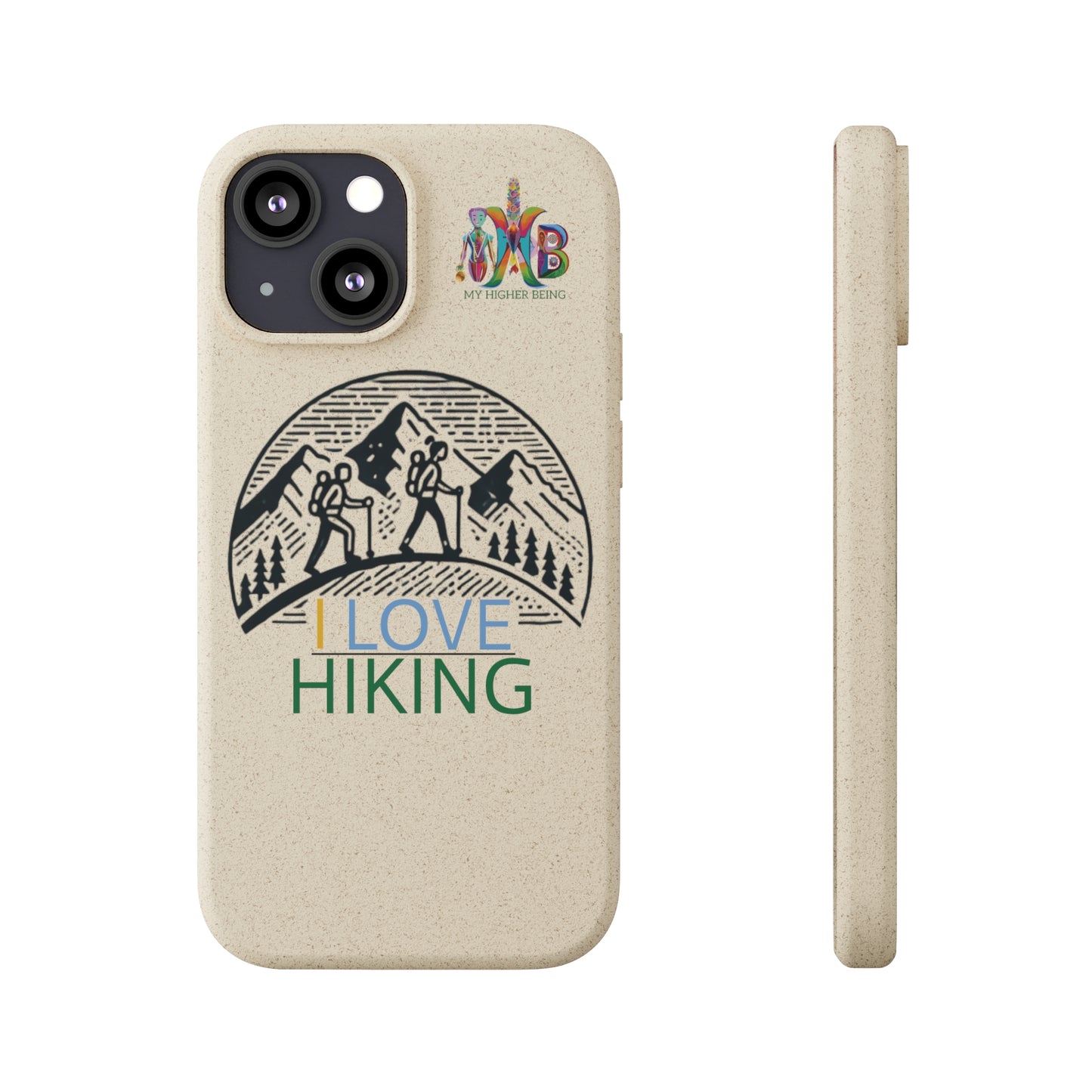 'I Love Hiking'_Plastic Free Biodegradable Phone Case