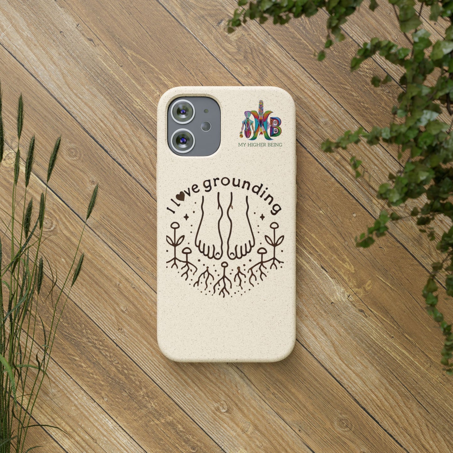 'I Love Grounding'_Plastic Free Biodegradable Phone Case