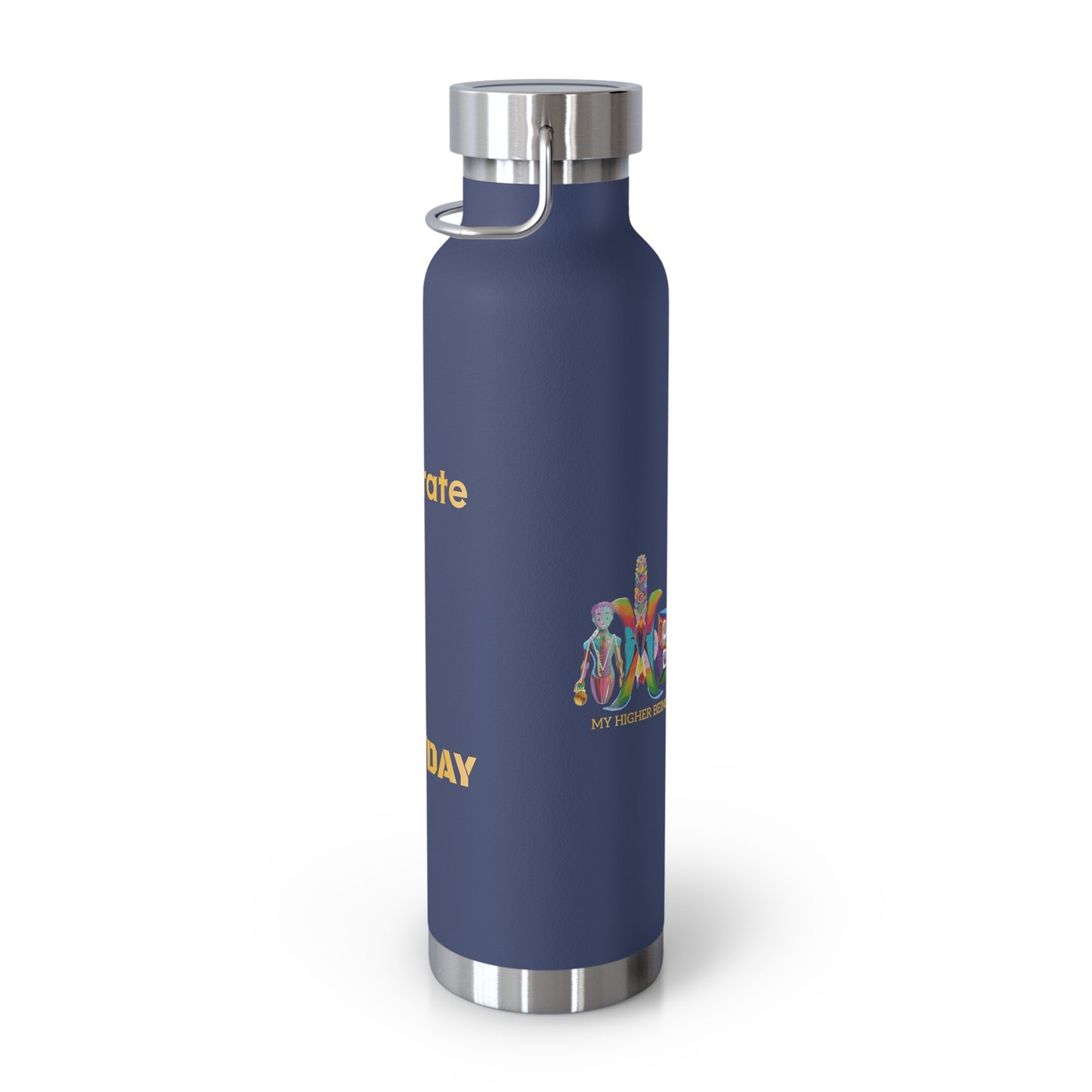 'I Hydrate 91 OZ/DAY'_Copper Vacuum Insulated Bottle, 22oz