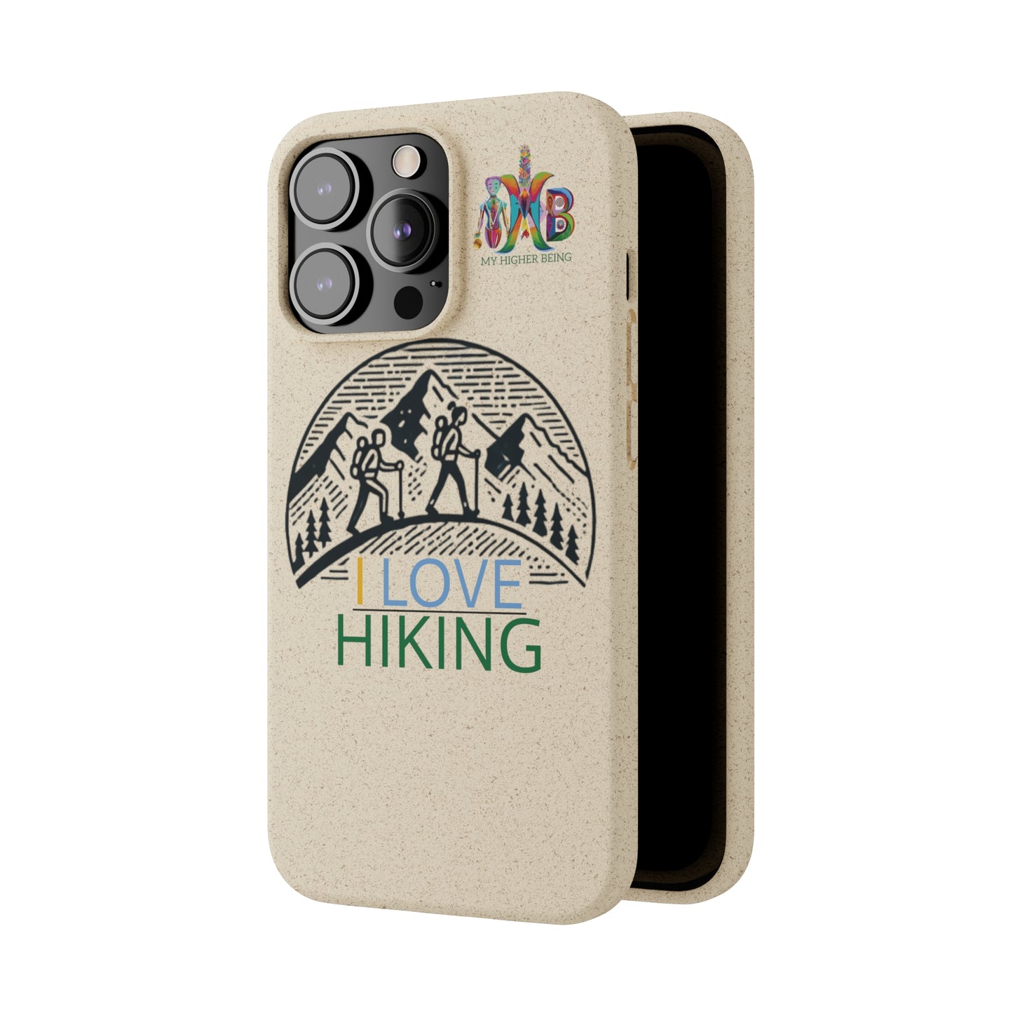 'I Love Hiking'_Plastic Free Biodegradable Phone Case