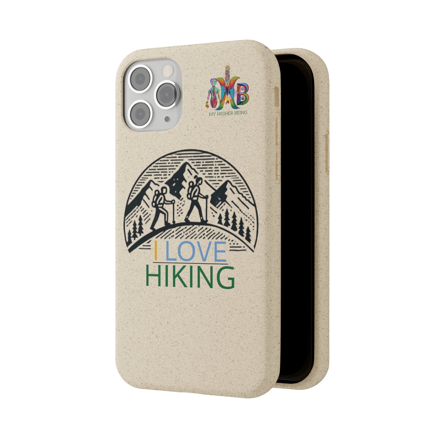 'I Love Hiking'_Plastic Free Biodegradable Phone Case