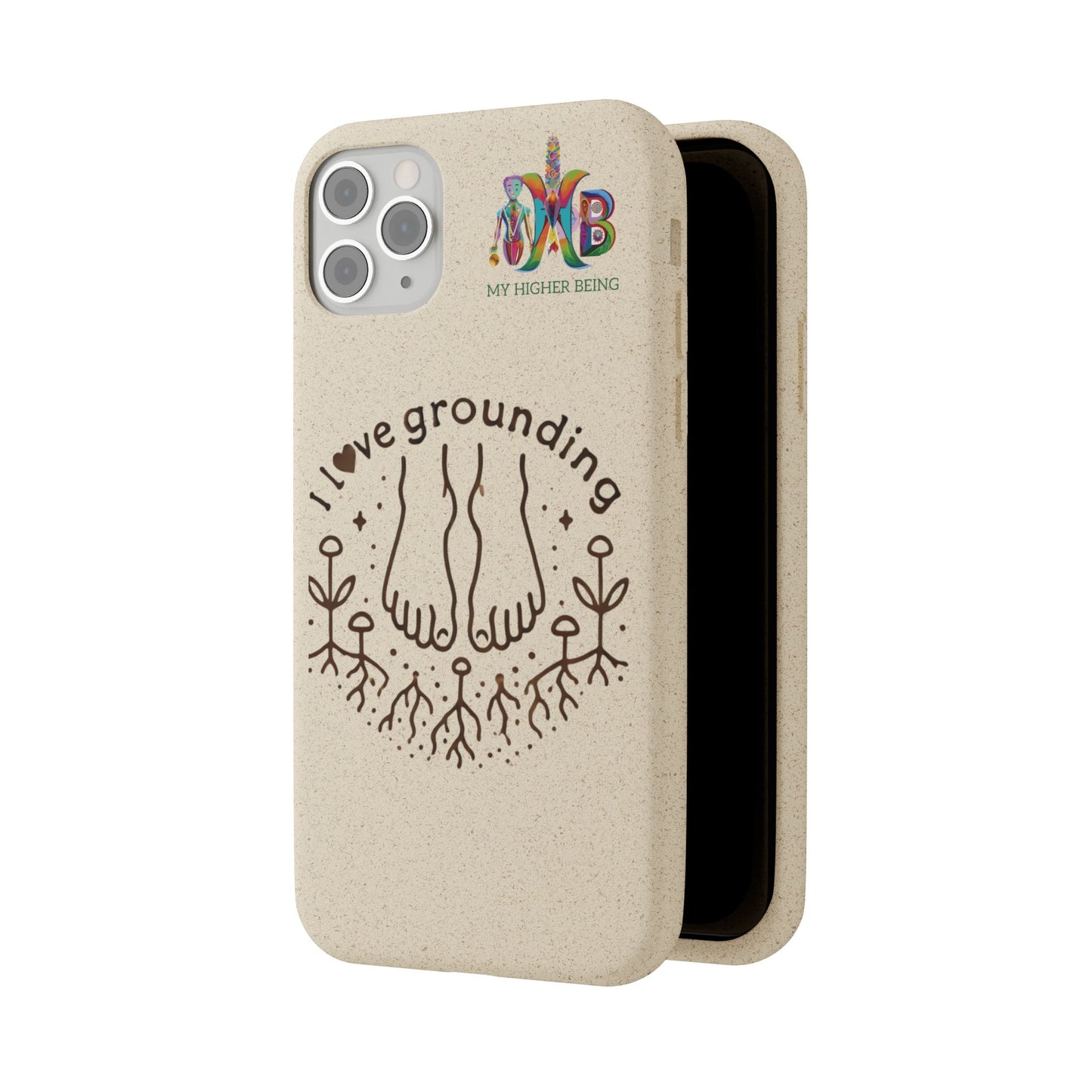 'I Love Grounding'_Plastic Free Biodegradable Phone Case