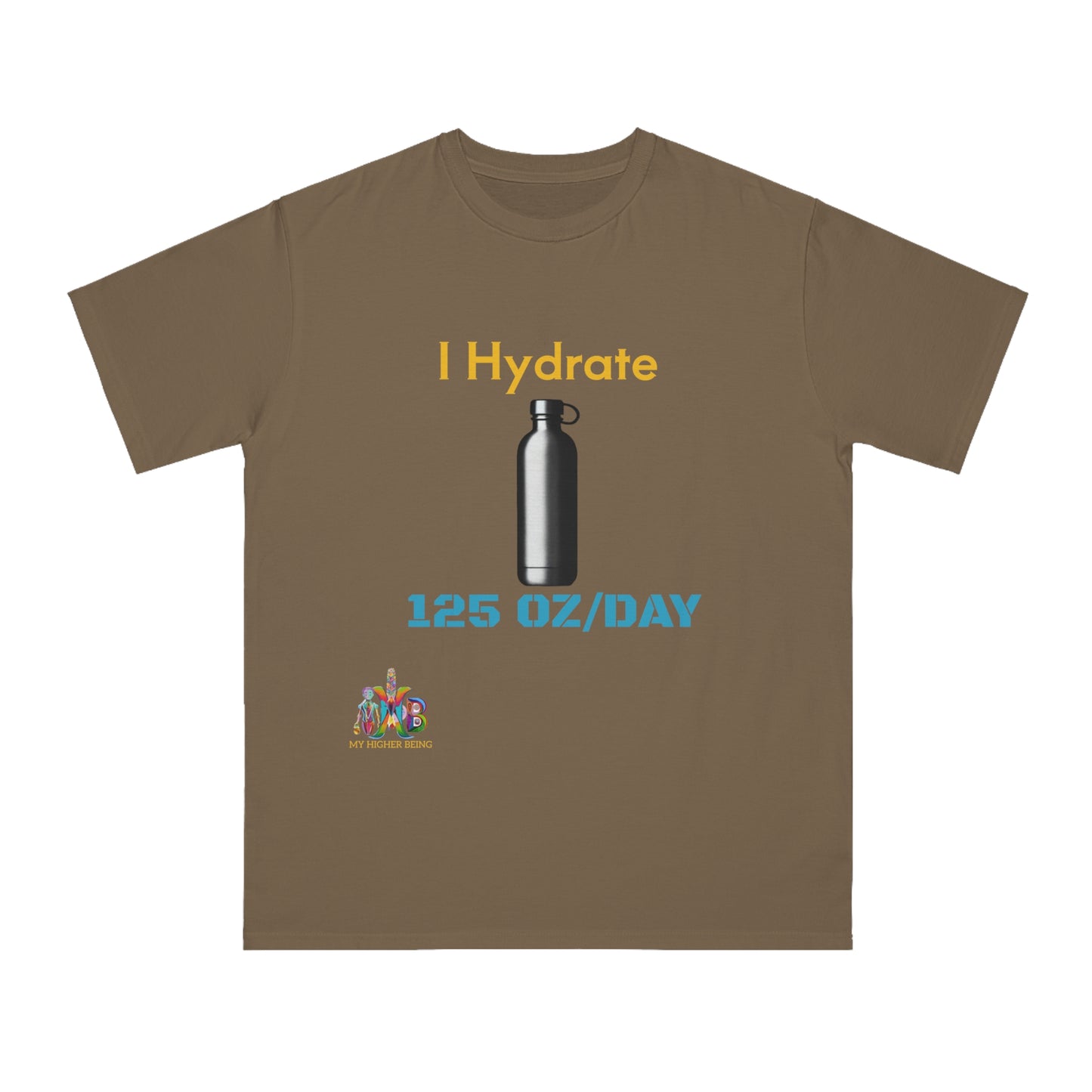 'I Hydrate 125 OZ/DAY'_100% Organic Cotton T-Shirt