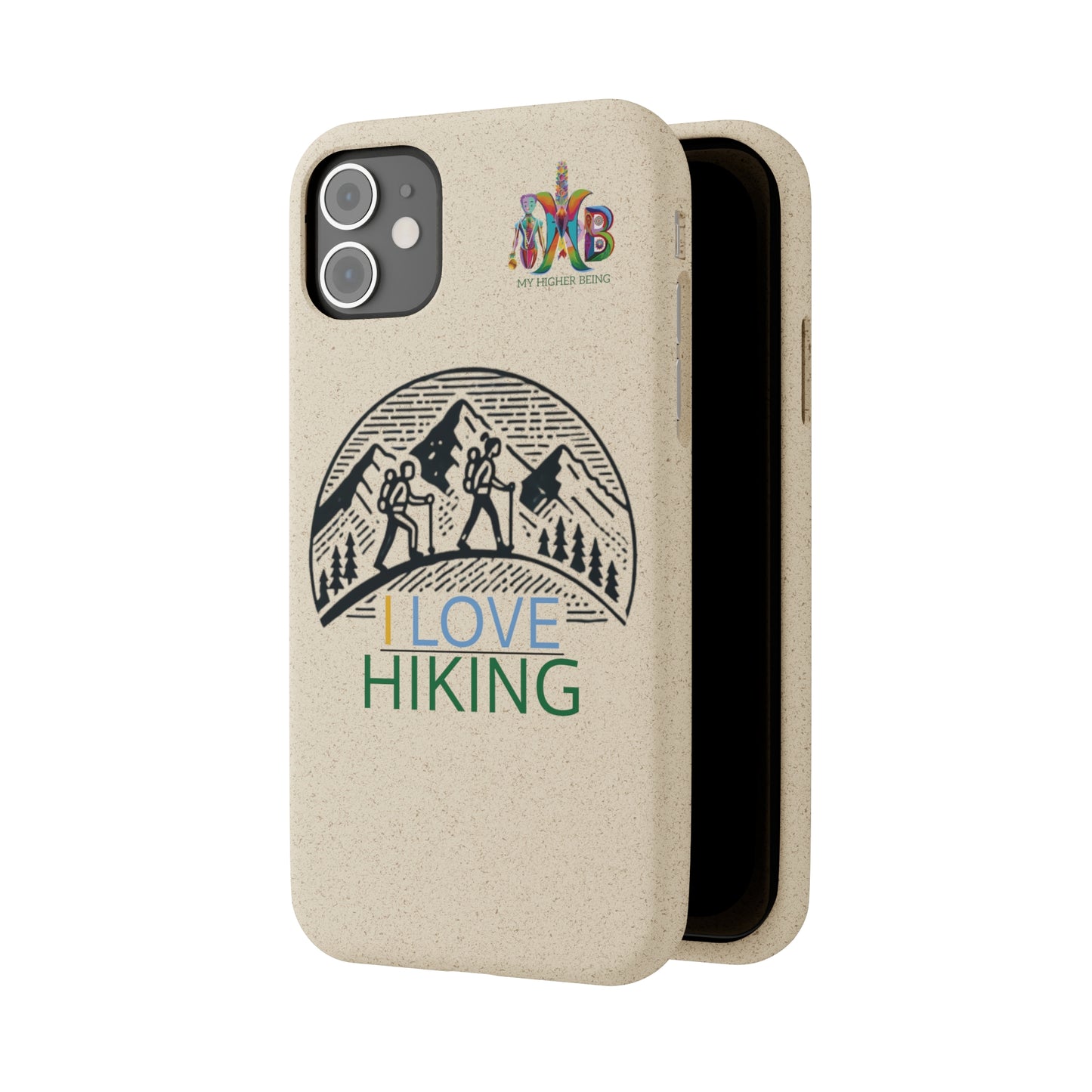 'I Love Hiking'_Plastic Free Biodegradable Phone Case