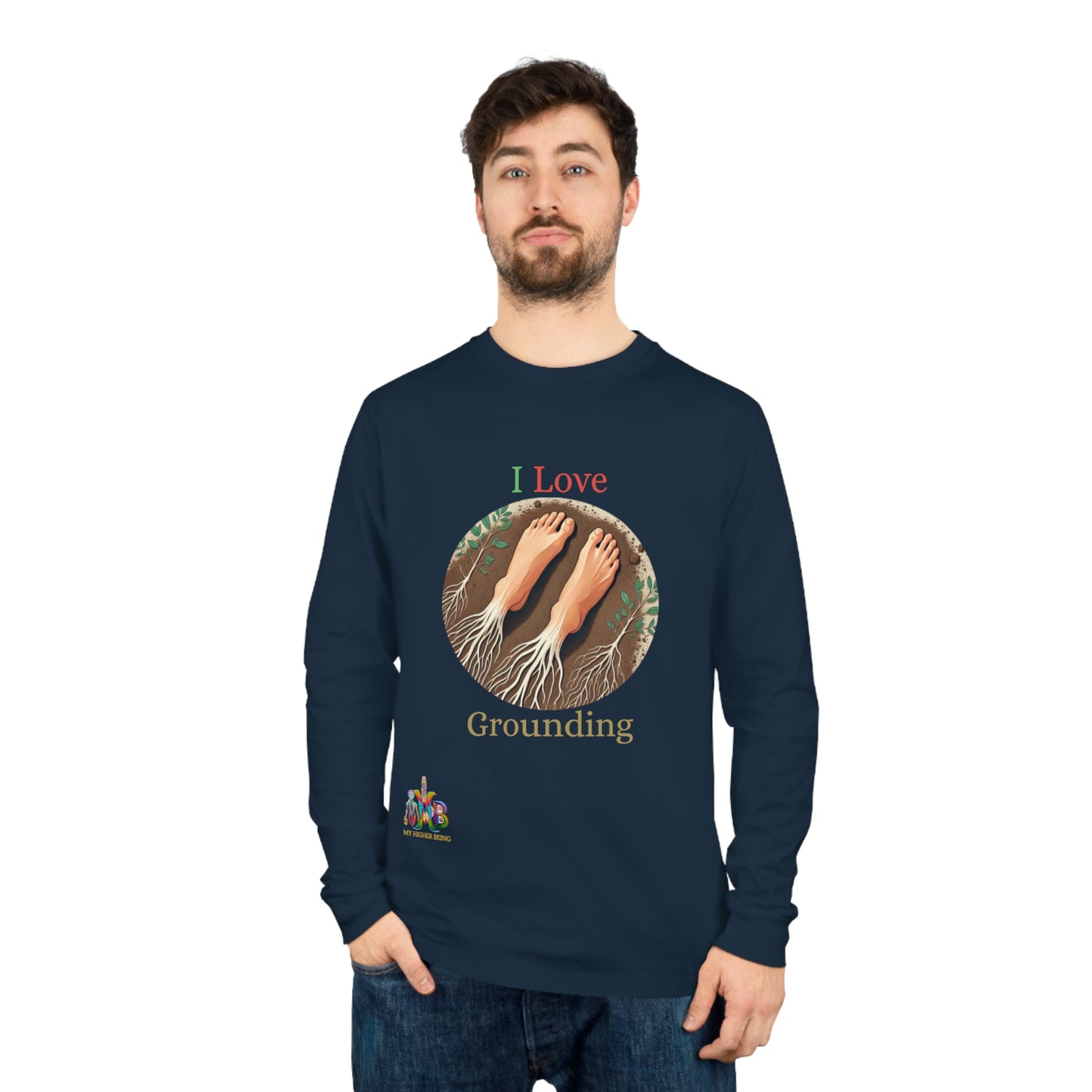 'I Love Grounding'_100% Organic Cotton Long Sleeve Tee