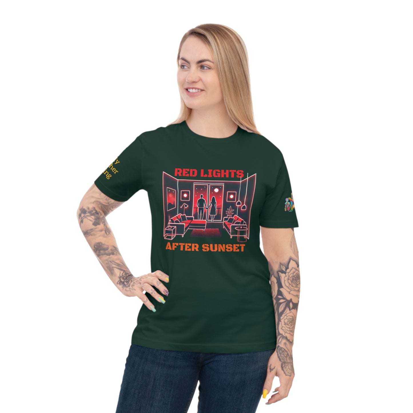 'Red Lights After Sunset' (MHB EDITION)_100% Organic Cotton T-Shirt