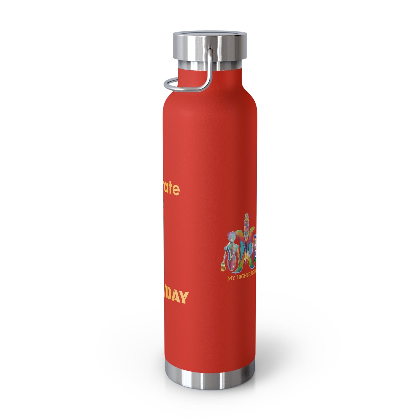 'I Hydrate 125 OZ/DAY'_Copper Vacuum Insulated Bottle, 22oz