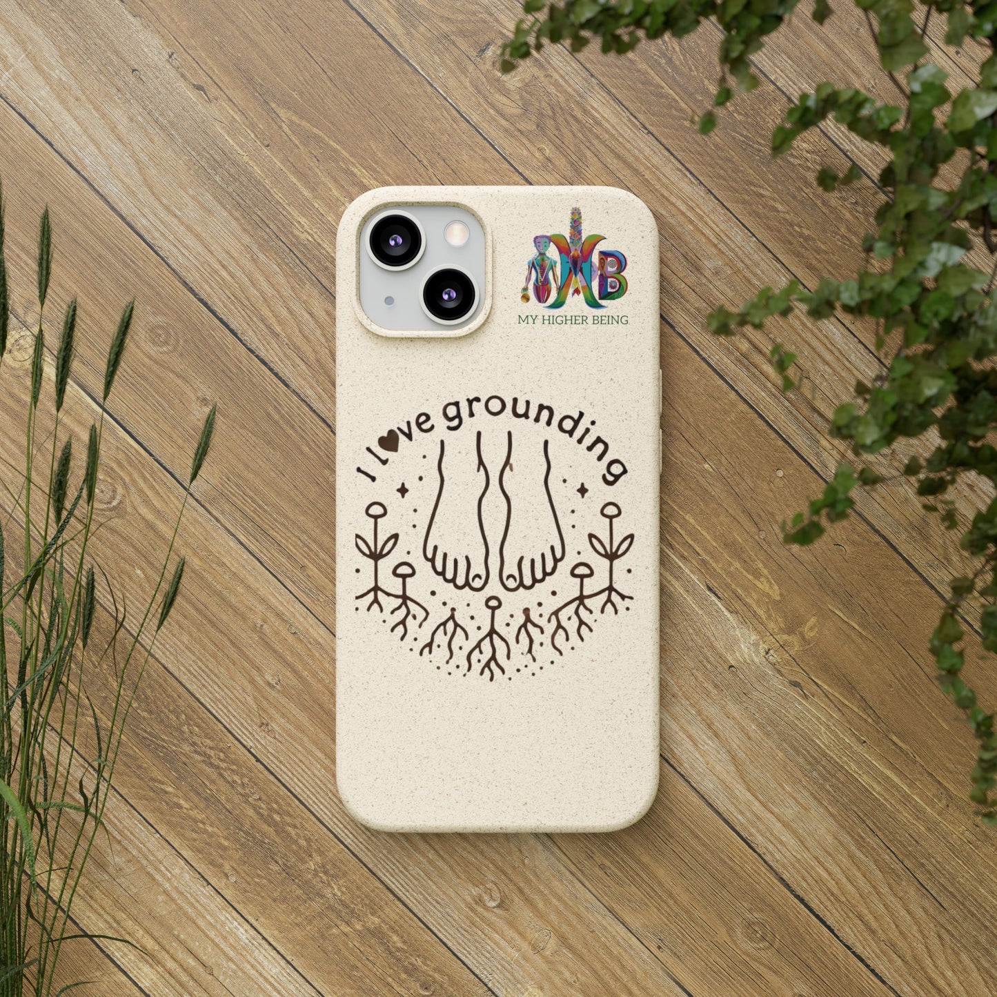'I Love Grounding'_Plastic Free Biodegradable Phone Case