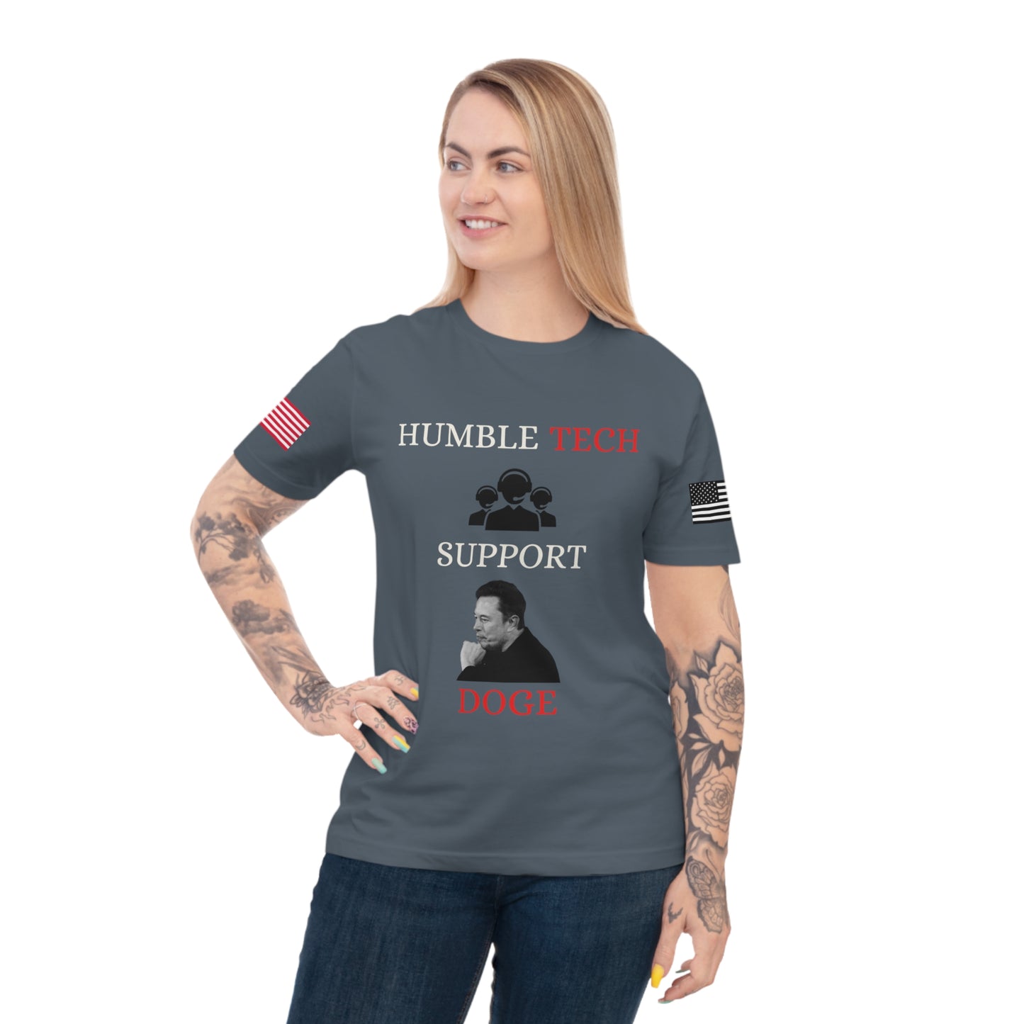 Elon Musk’s ‘Humble Tech Support’ DOGE Initiative Tee _100% Organic Cotton