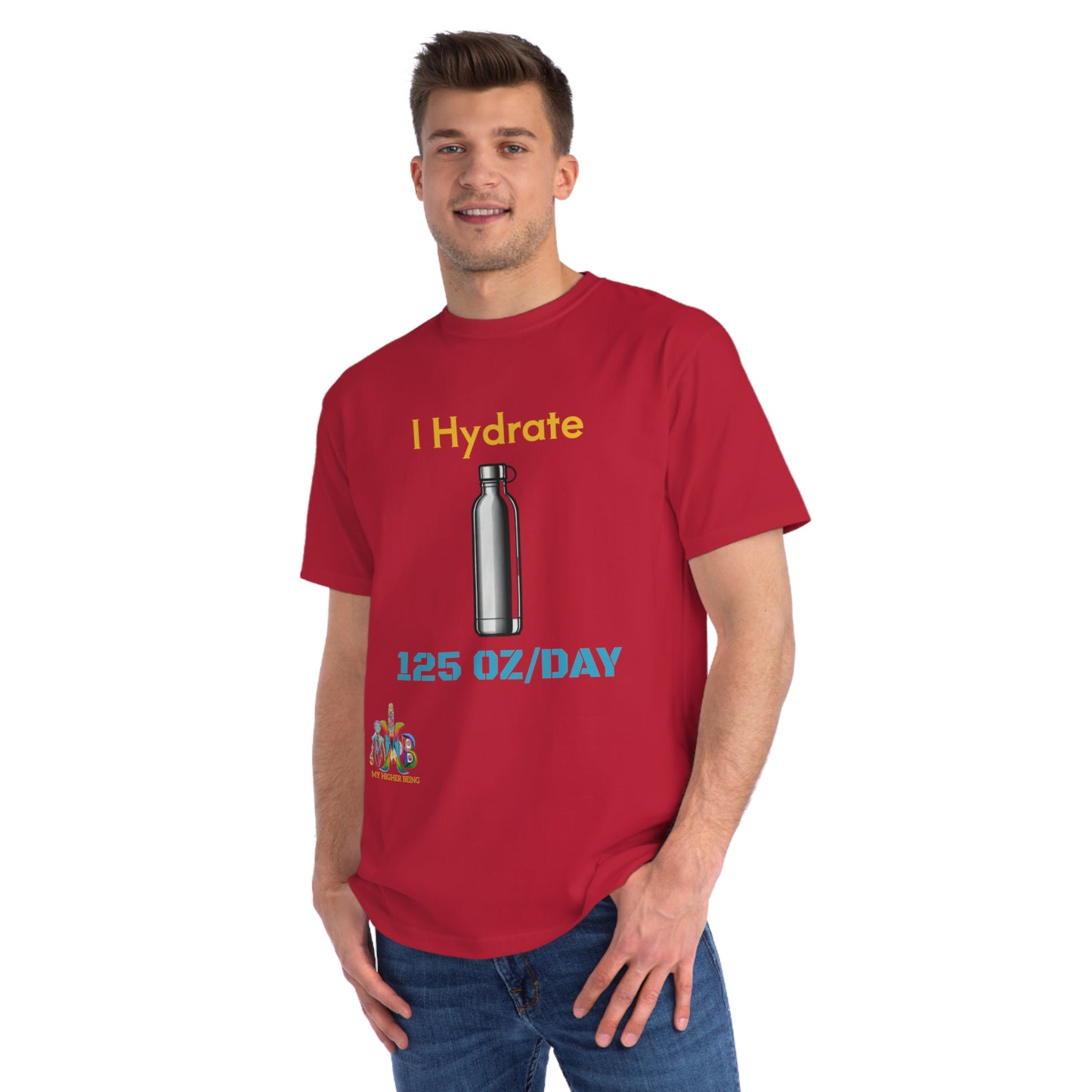 I Hydrate 125 OZ/DAY — 100% Organic Cotton T-Shirt — Design 4