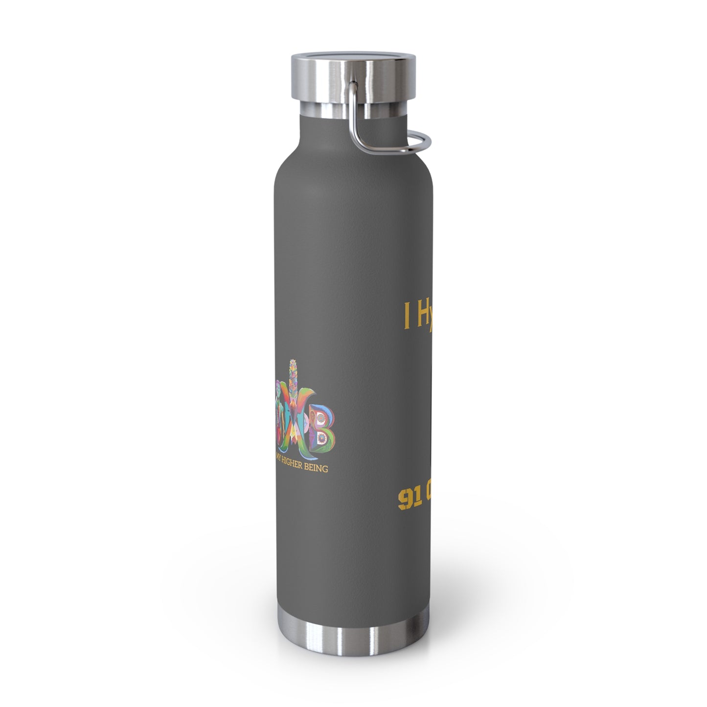 'I Hydrate 91 OZ/DAY'_Copper Vacuum Insulated Bottle, 22oz