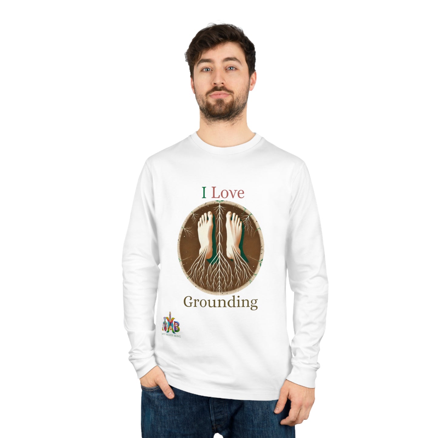 'I Love Grounding'_100% Organic Cotton Long Sleeve Tee