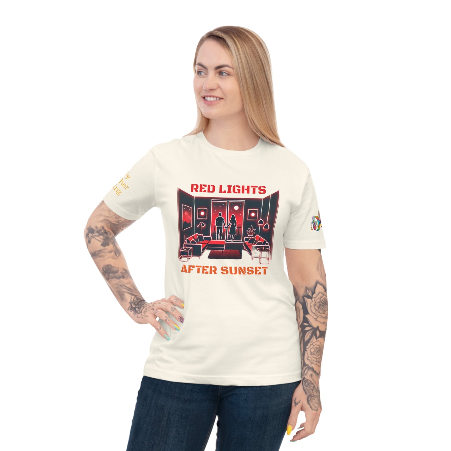 'Red Lights After Sunset' (MHB EDITION)_100% Organic Cotton T-Shirt