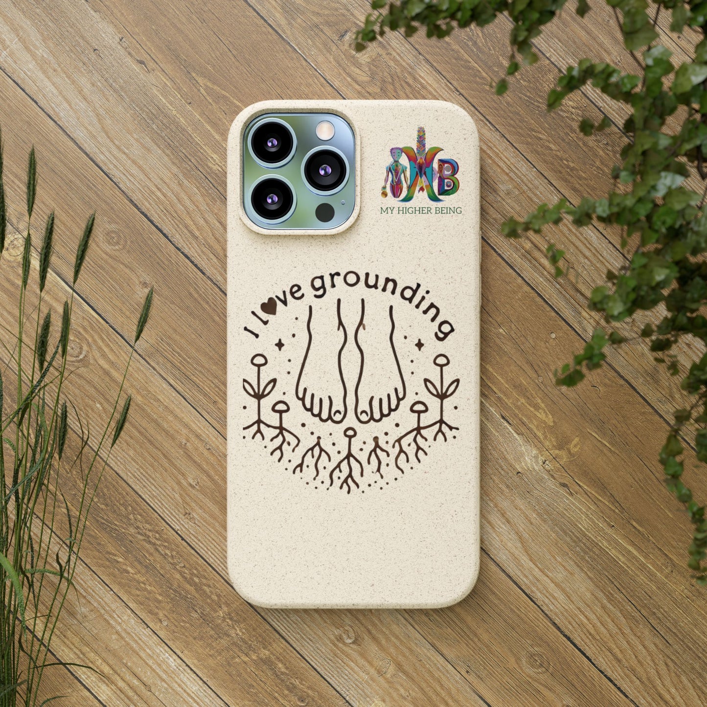 'I Love Grounding'_Plastic Free Biodegradable Phone Case