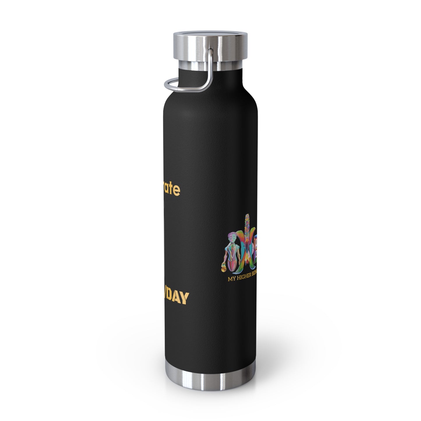 'I Hydrate 125 OZ/DAY'_Copper Vacuum Insulated Bottle, 22oz