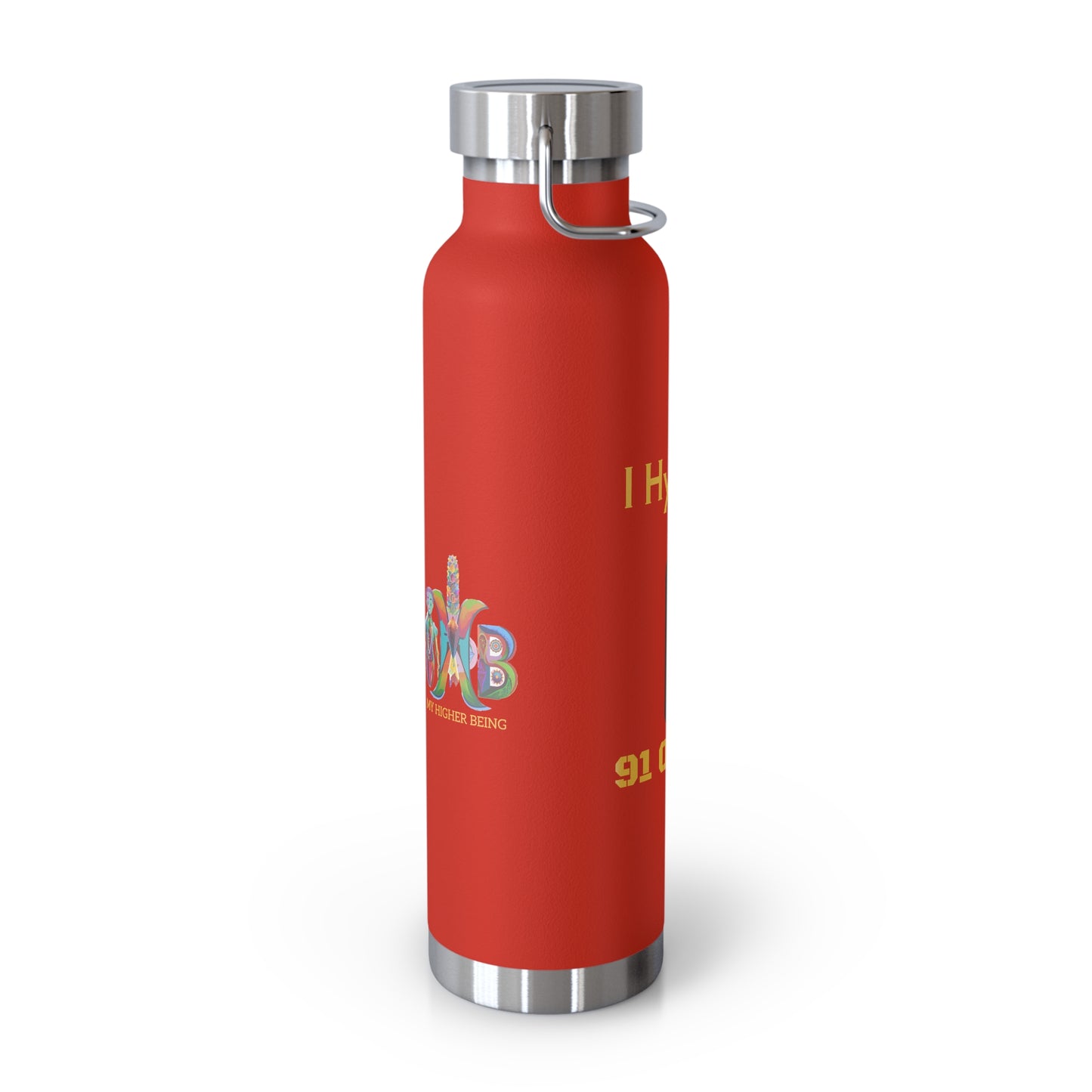 'I Hydrate 91 OZ/DAY'_Copper Vacuum Insulated Bottle, 22oz