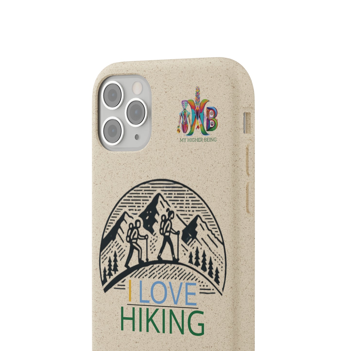 'I Love Hiking'_Plastic Free Biodegradable Phone Case