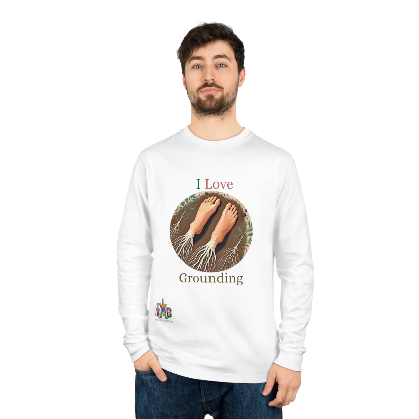 'I Love Grounding'_100% Organic Cotton Long Sleeve Tee