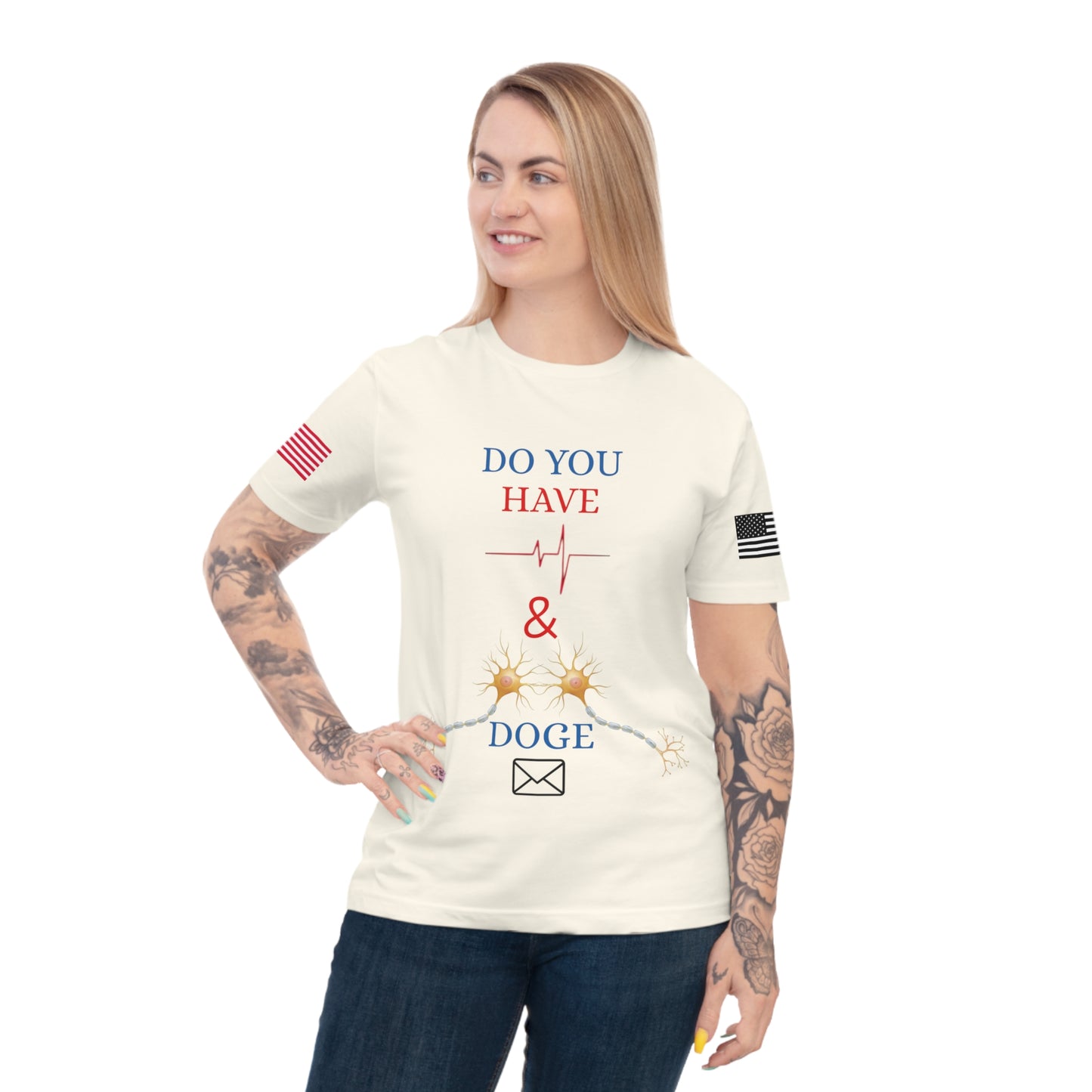 Heartbeat & Neurons Tee: Musk & DOGE’s Wake-Up Call _100% Organic Cotton