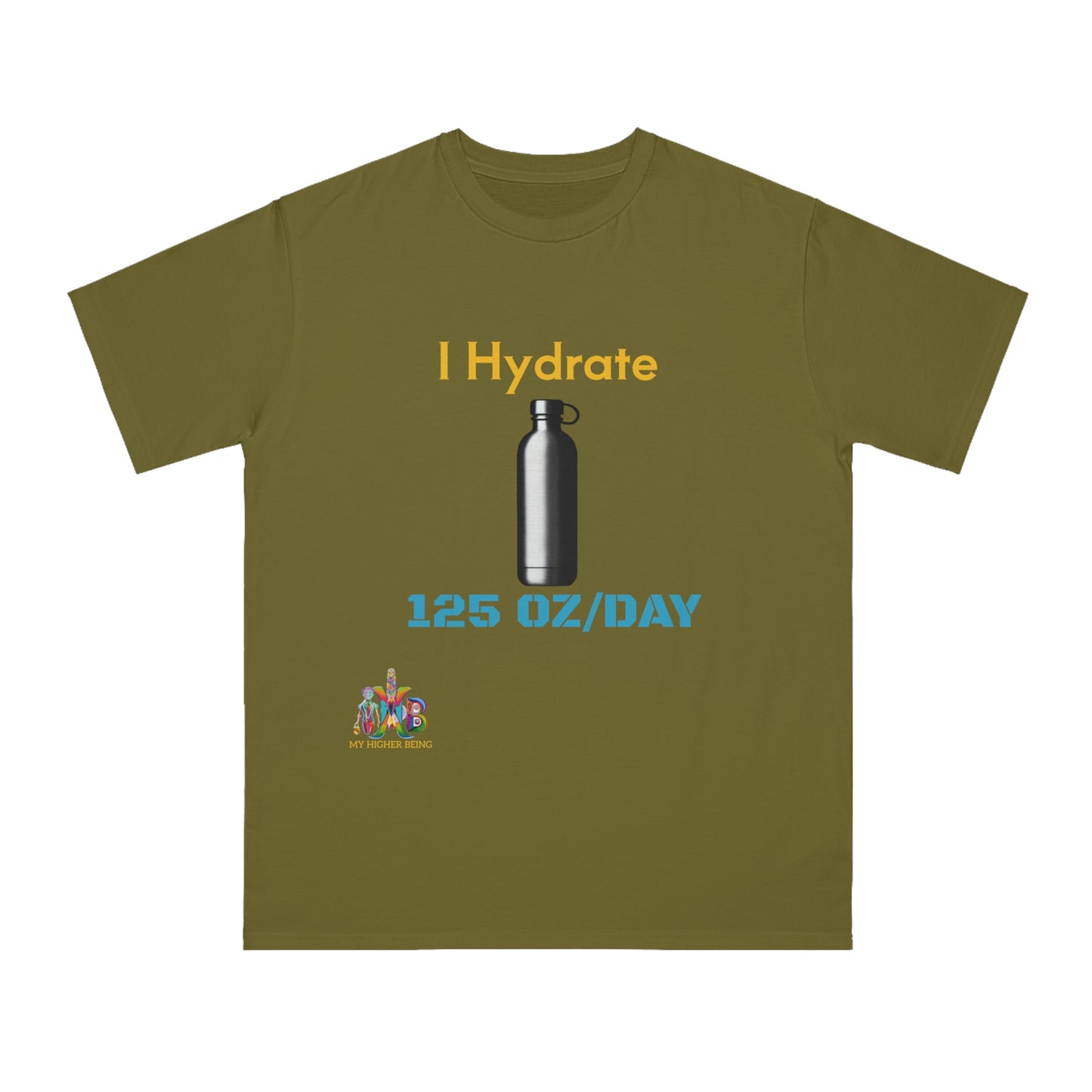 'I Hydrate 125 OZ/DAY'_100% Organic Cotton T-Shirt