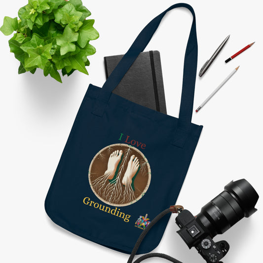 'I Love Grounding'_100% Organic Cotton Canvas Tote Bag