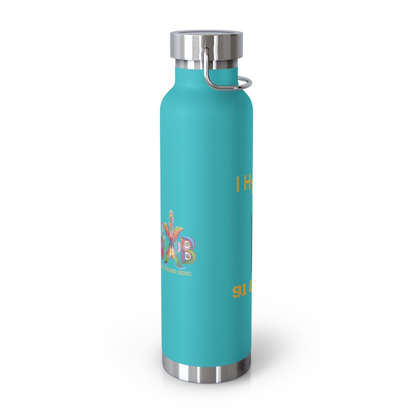 'I Hydrate 91 OZ/DAY'_Copper Vacuum Insulated Bottle, 22oz