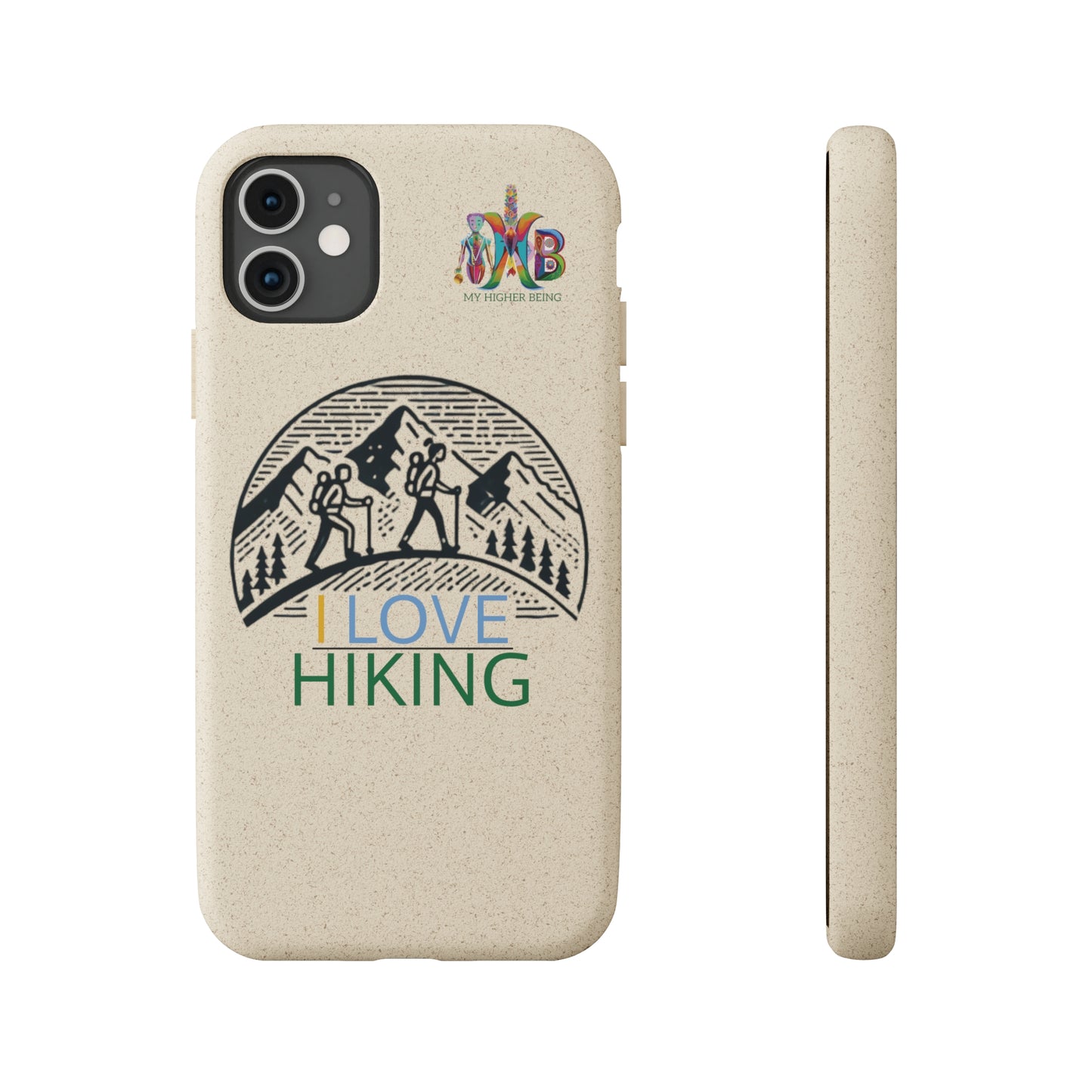 'I Love Hiking'_Plastic Free Biodegradable Phone Case
