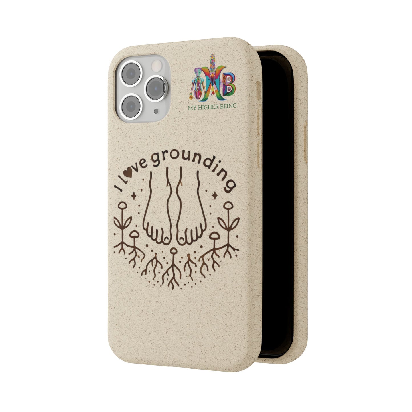 'I Love Grounding'_Plastic Free Biodegradable Phone Case