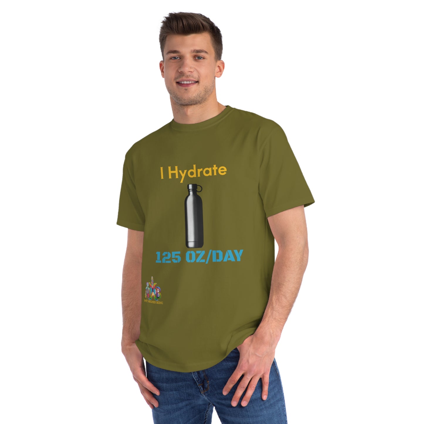 'I Hydrate 125 OZ/DAY'_100% Organic Cotton T-Shirt