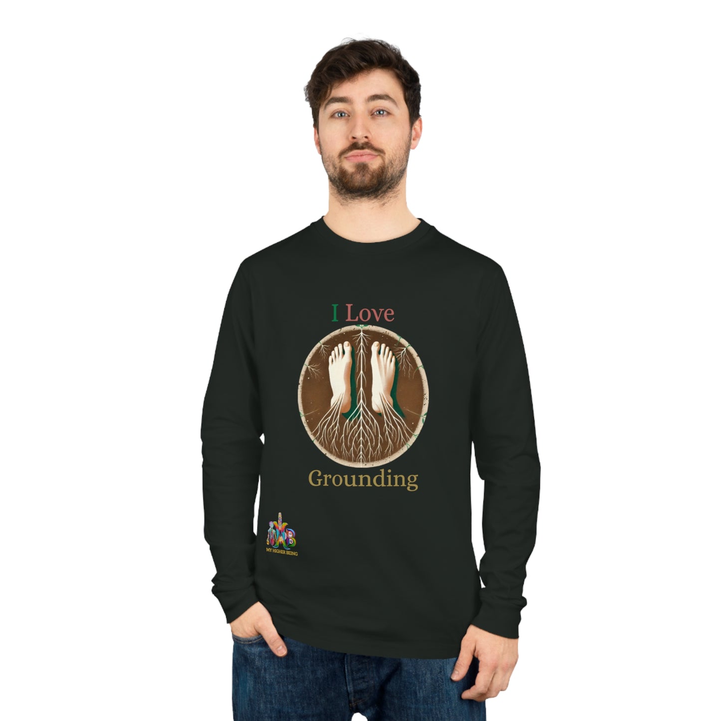'I Love Grounding'_100% Organic Cotton Long Sleeve Tee