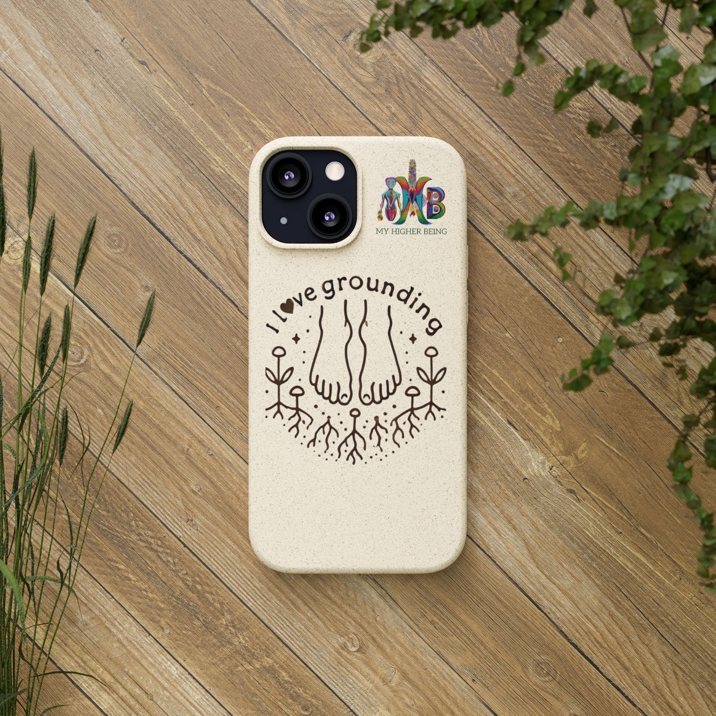 'I Love Grounding'_Plastic Free Biodegradable Phone Case