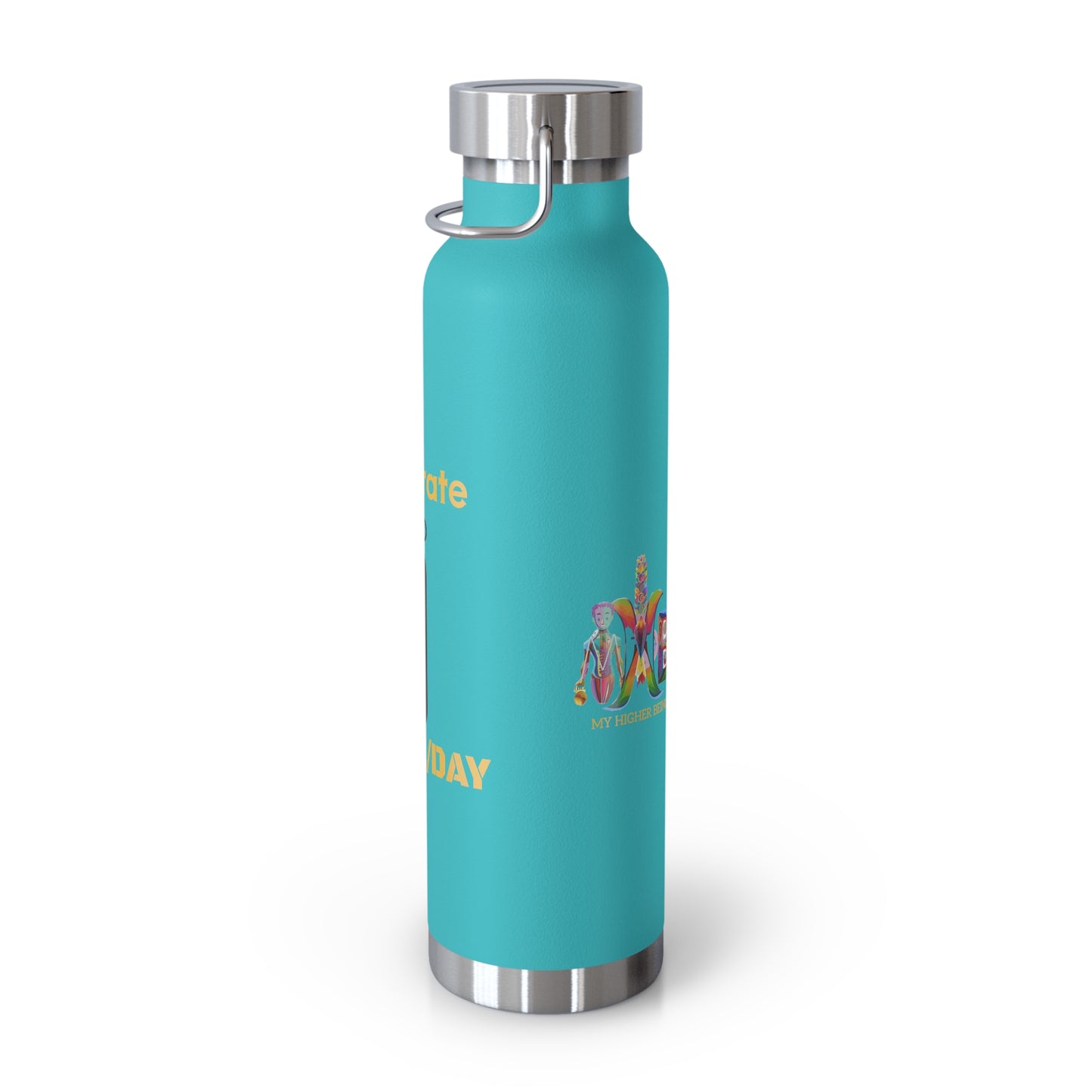 'I Hydrate 125 OZ/DAY'_Copper Vacuum Insulated Bottle, 22oz