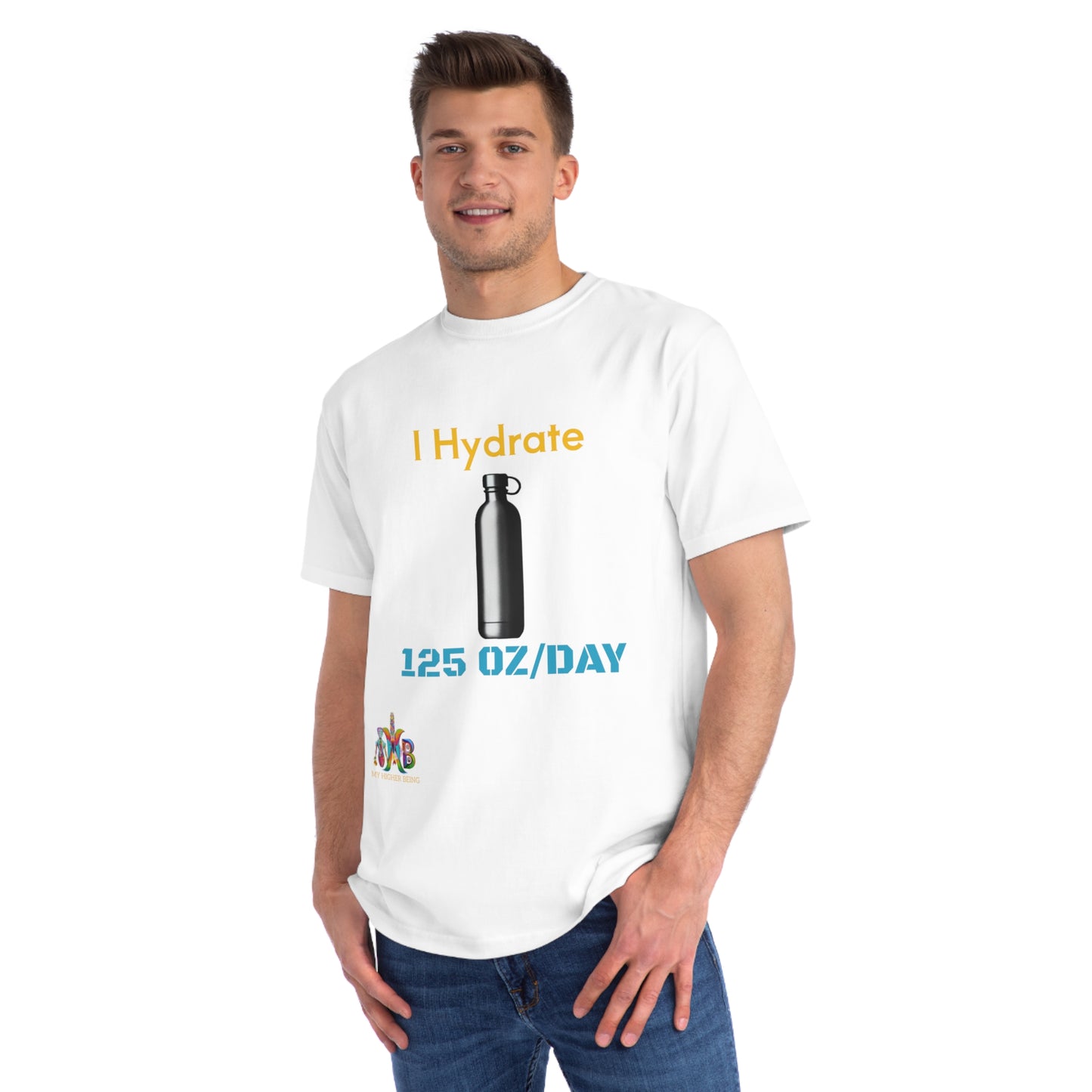 'I Hydrate 125 OZ/DAY'_100% Organic Cotton T-Shirt