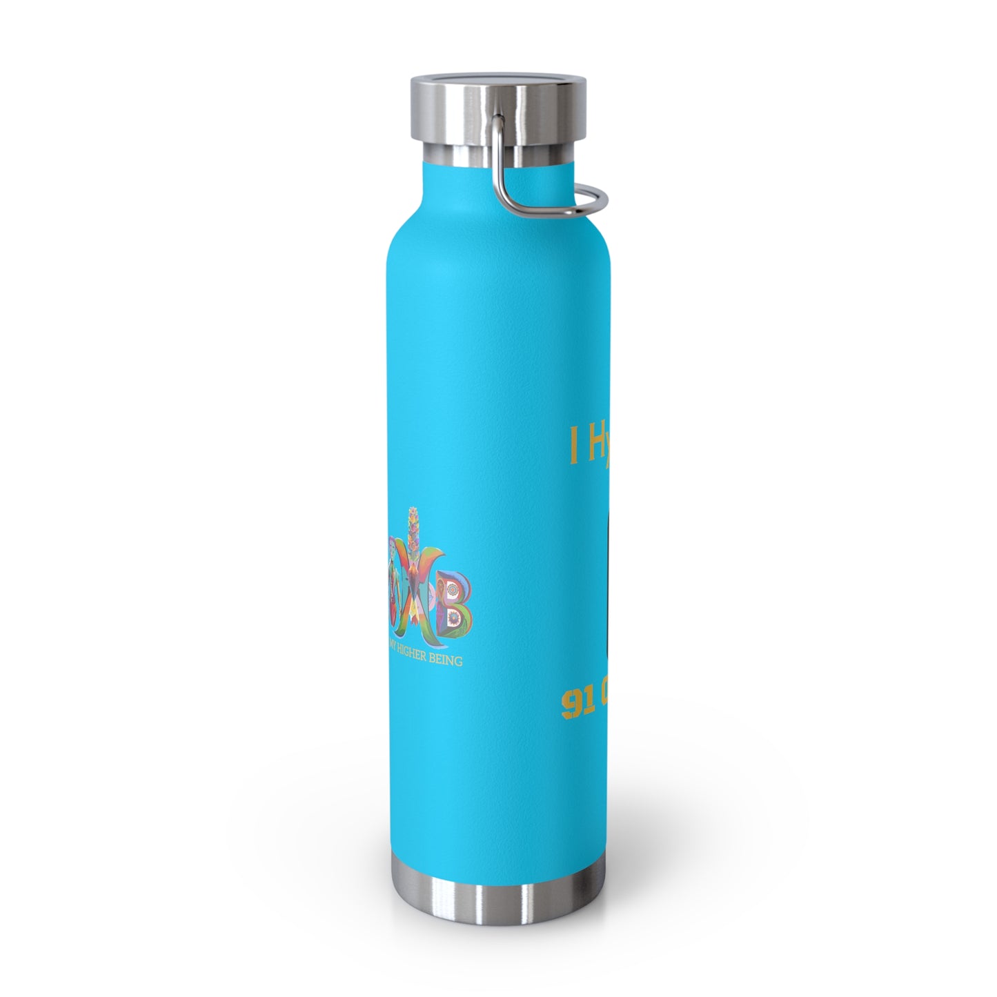 'I Hydrate 91 OZ/DAY'_Copper Vacuum Insulated Bottle, 22oz
