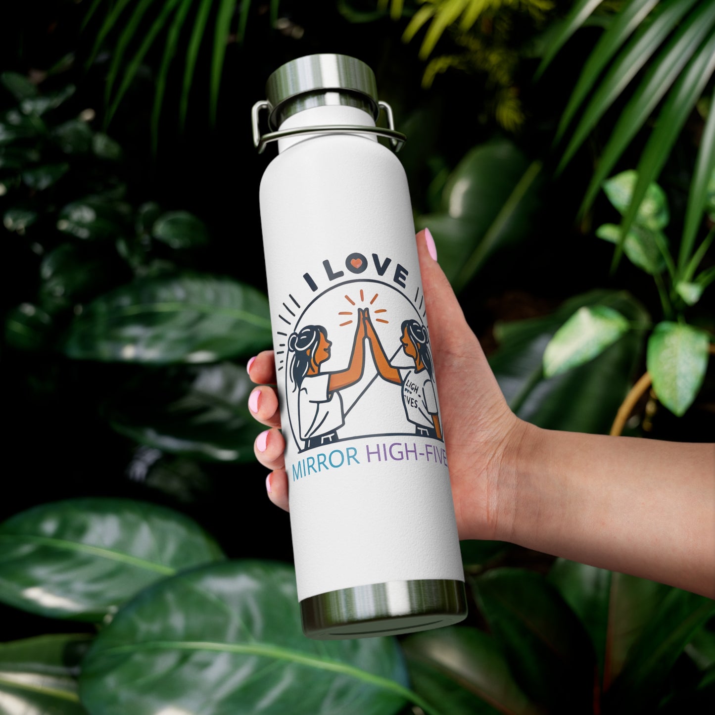 'I Love Mirror High-Fives'_Copper Vacuum Insulated Bottle, 22oz