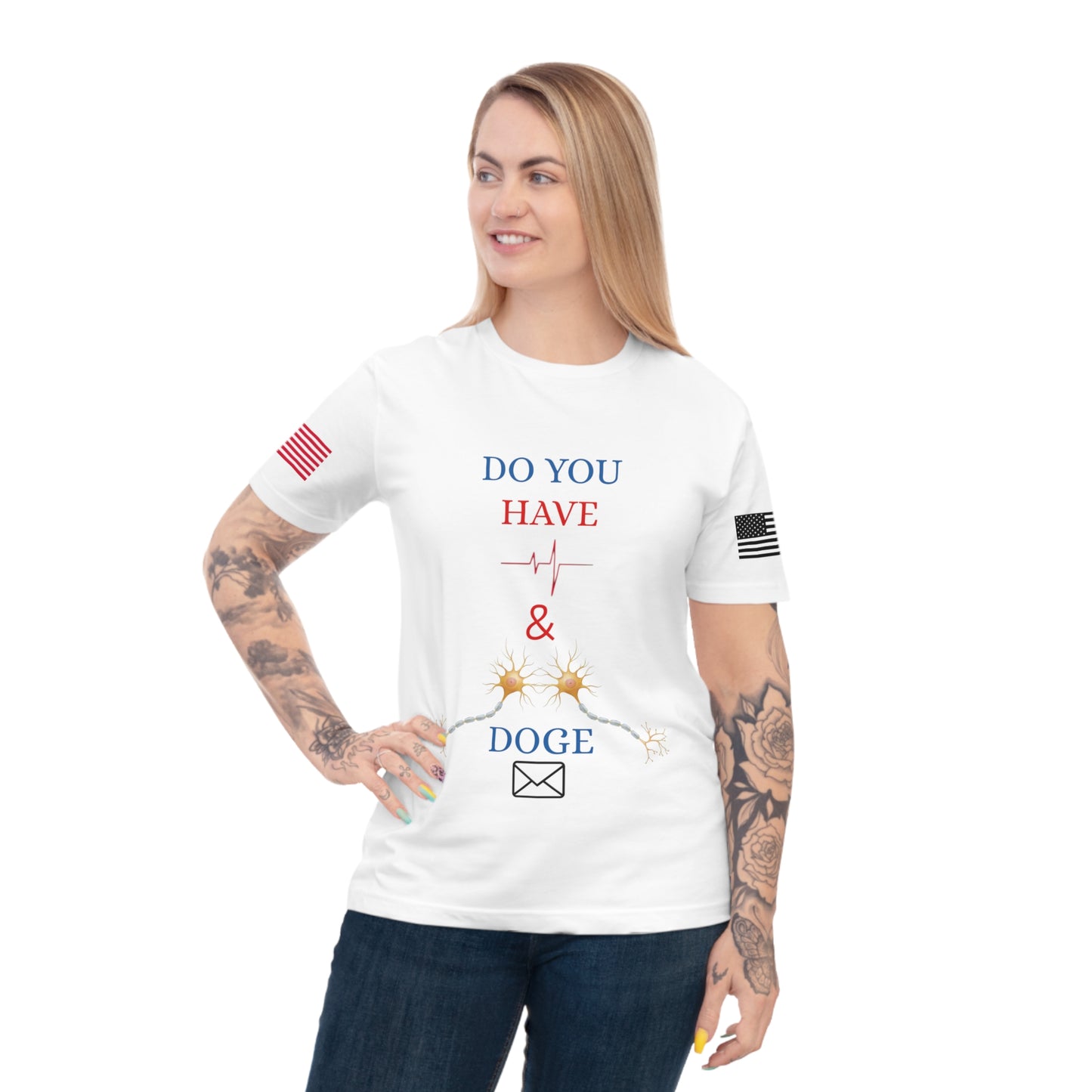 Heartbeat & Neurons Tee: Musk & DOGE’s Wake-Up Call _100% Organic Cotton