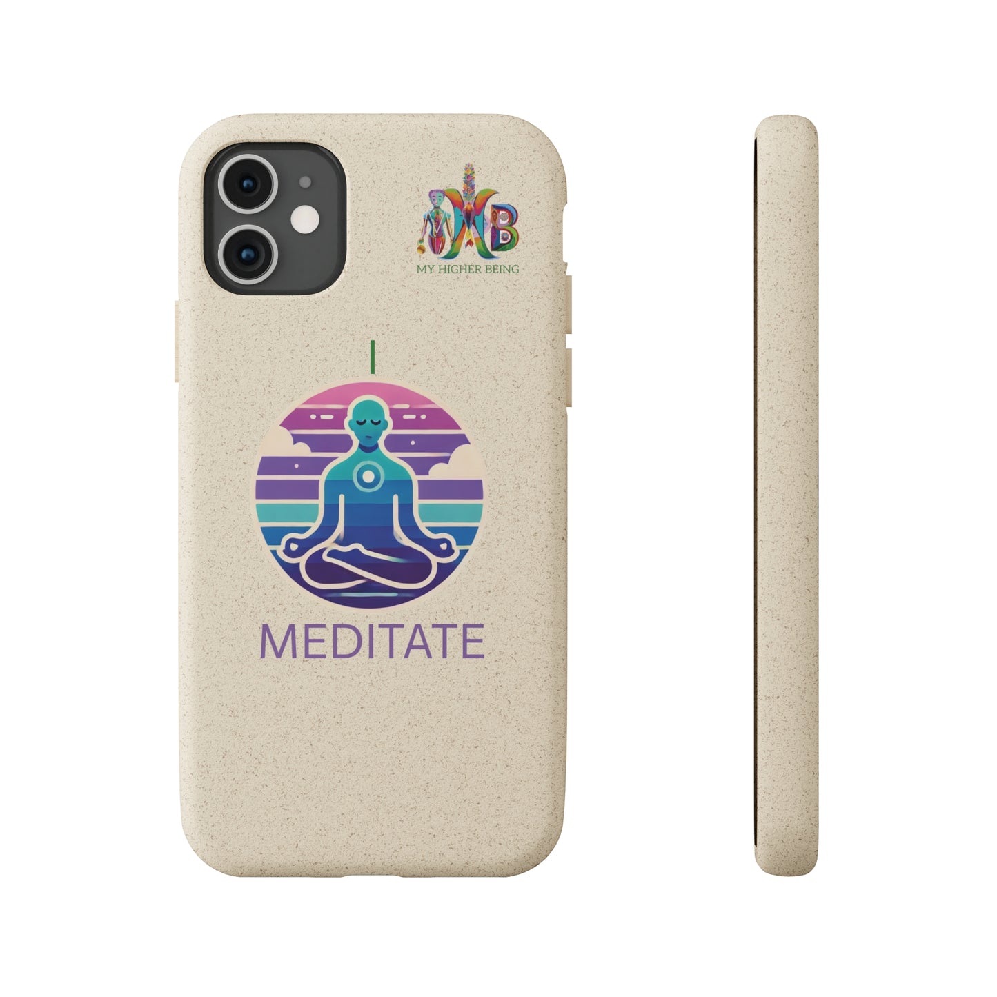 'I Meditate'_Plastic Free Biodegradable Phone Case