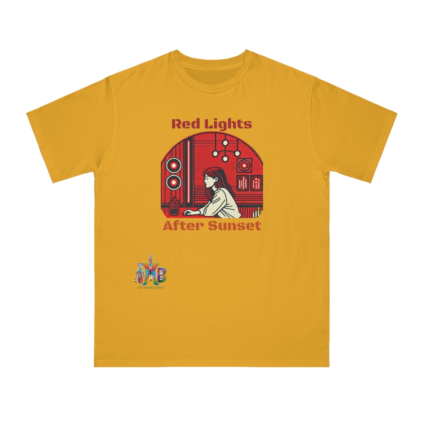 'Red Lights After Susnet'_100% Organic Cotton T-Shirt