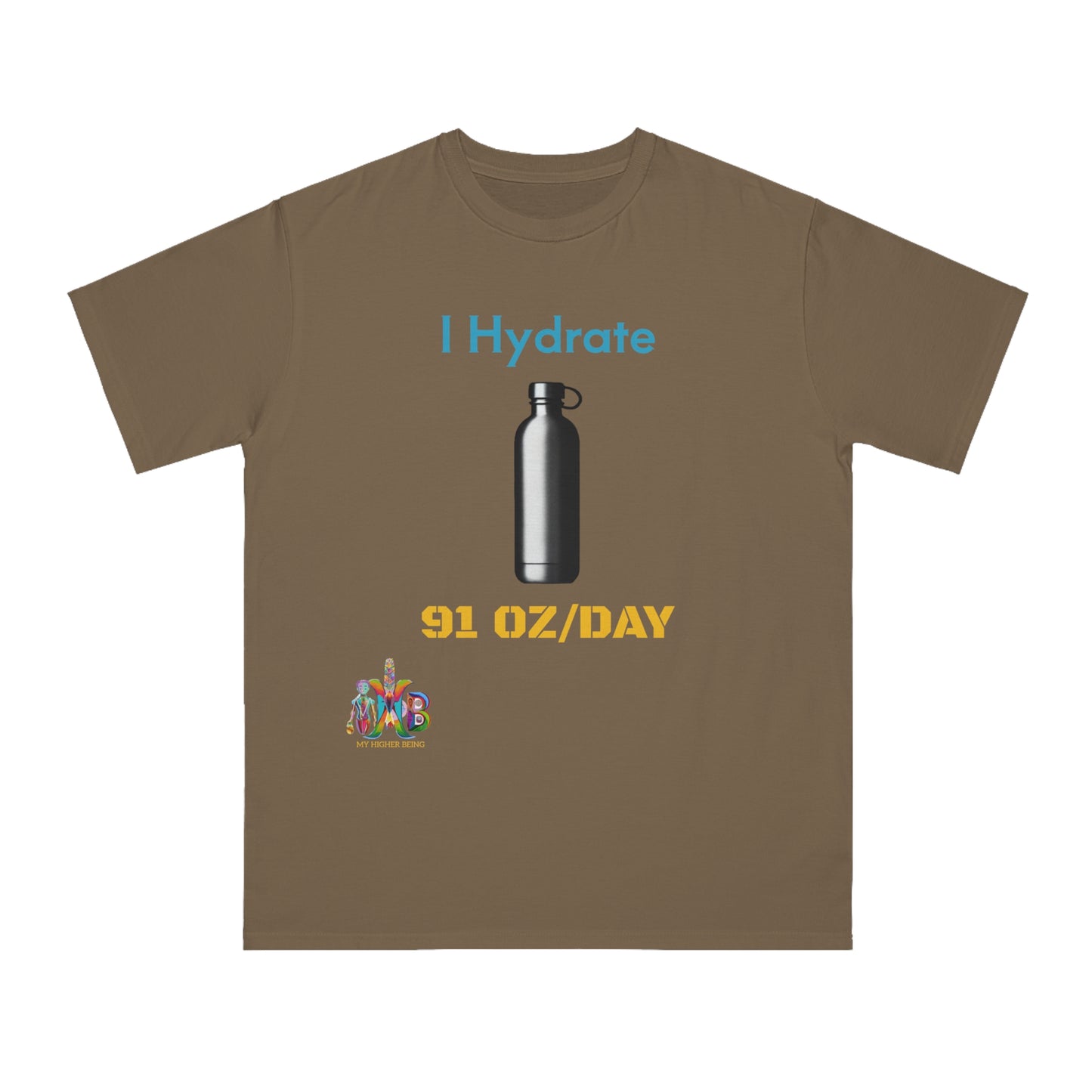 'I Hydrate 91 OZ/DAY'_100% Organic Cotton T-Shirt