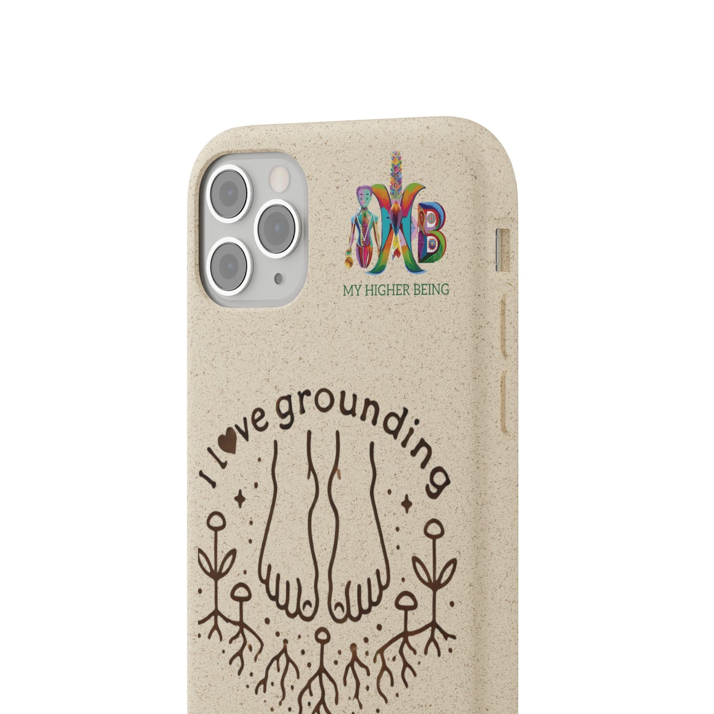 'I Love Grounding'_Plastic Free Biodegradable Phone Case