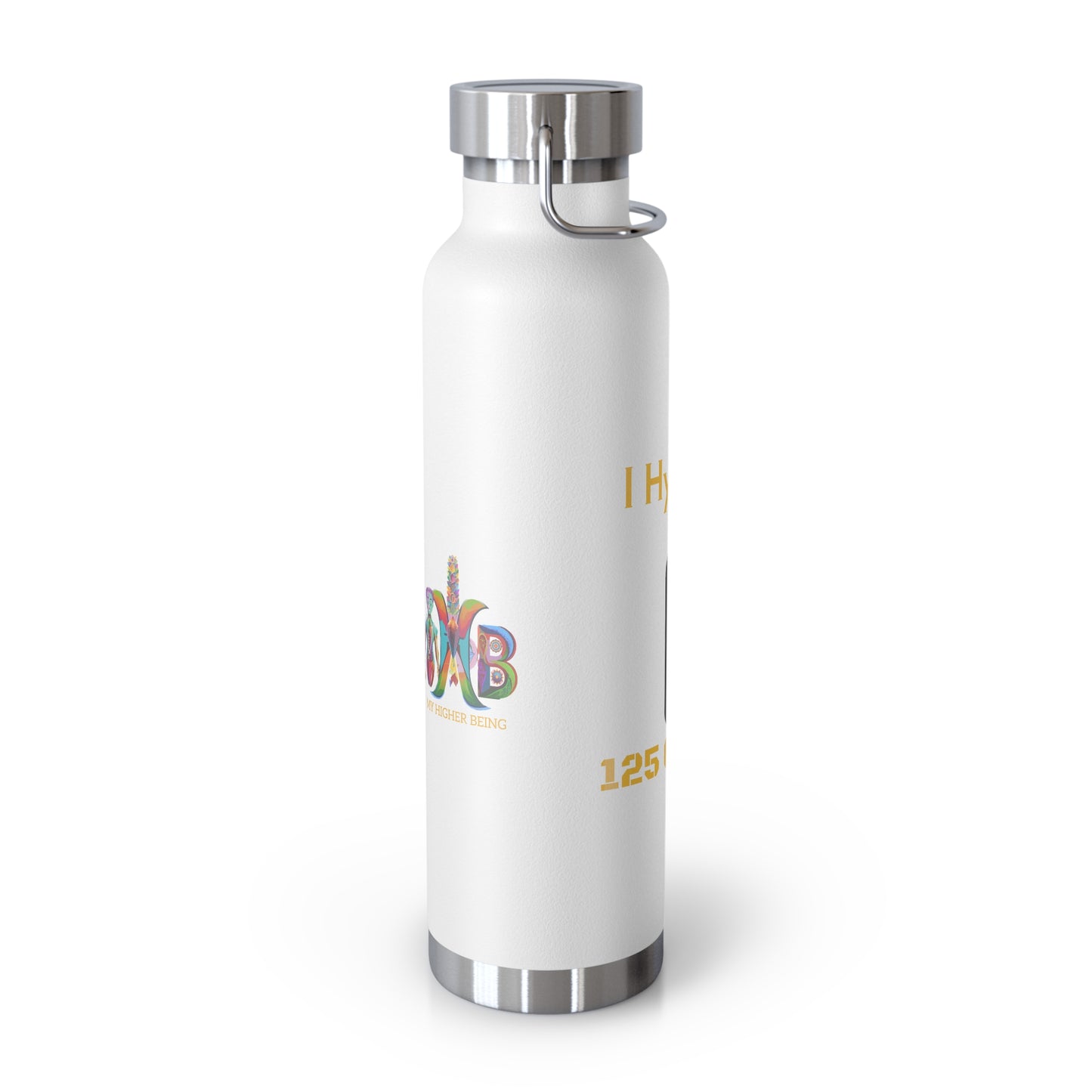 'I Hydrate 125 OZ/DAY'_Copper Vacuum Insulated Bottle, 22oz