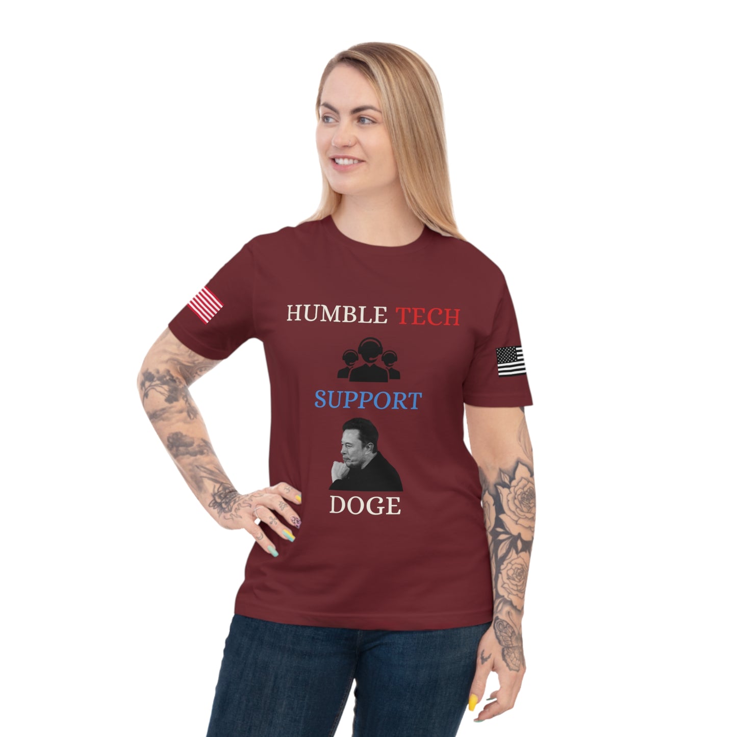 Elon Musk’s ‘Humble Tech Support’ DOGE Initiative Tee _100% Organic Cotton