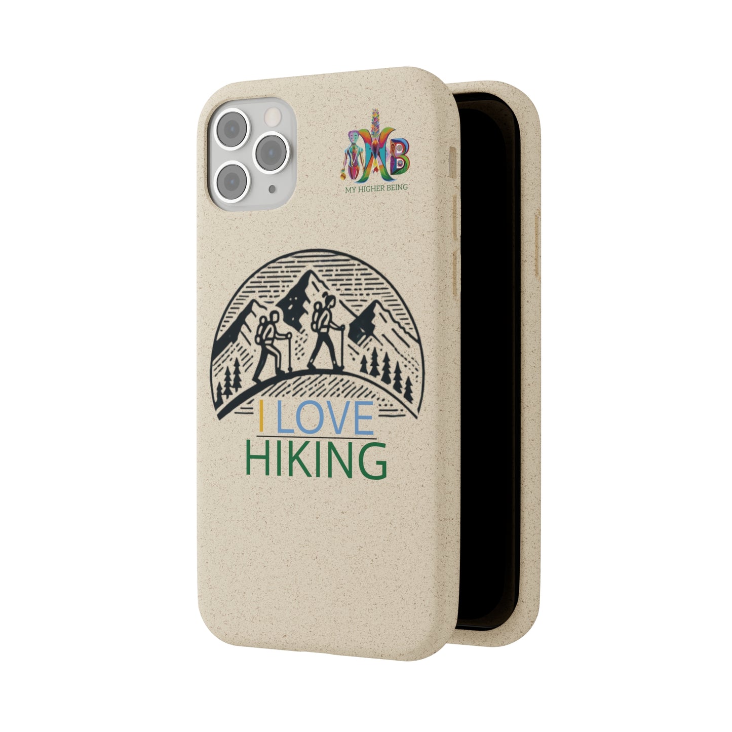 'I Love Hiking'_Plastic Free Biodegradable Phone Case